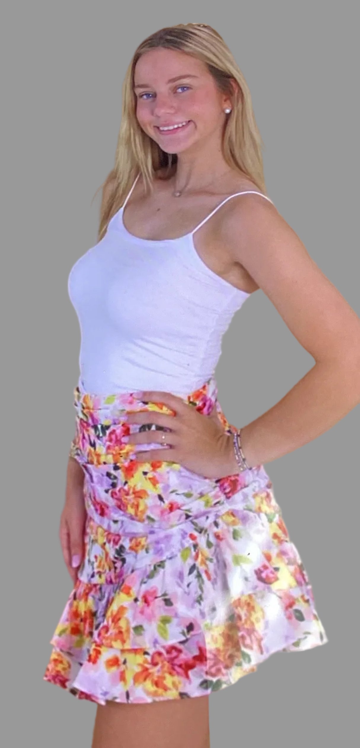 *sale* Vibrant floral multicolored skirt