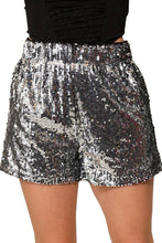 Load image into Gallery viewer, High Waisted Sequin Shorts: ROYAL / 2-2-2 (S-M-L)