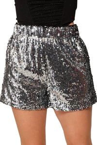 High Waisted Sequin Shorts: ROYAL / 2-2-2 (S-M-L)