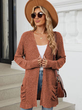 Load image into Gallery viewer, Pocketed Open Front Long Sleeve Cardigan