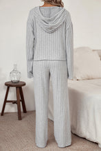 Load image into Gallery viewer, Ribbed Drawstring Hoodie and Pants Lounge Set