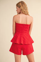 Load image into Gallery viewer, PEPLUM TUBE TOP AND SHORTS