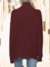 Load image into Gallery viewer, Turtleneck Drop Shoulder Long Sleeve Sweater