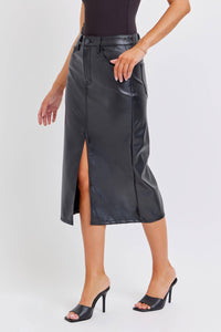 Cello High Rise Midi Skirt with Front Slit/M