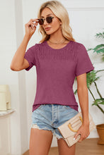 Load image into Gallery viewer, Ruched Round Neck Short Sleeve T-Shirt