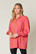 Load image into Gallery viewer, Double Take Full Size Printed Smocked Long Sleeve Blouse