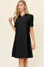 Load image into Gallery viewer, Double Take Full Size Texture Collared Neck Short Sleeve Dress