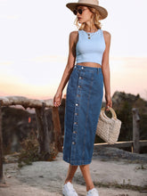 Load image into Gallery viewer, Button Down Denim Skirt