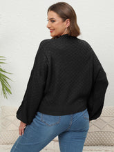 Load image into Gallery viewer, Plus Size Mock Neck Cable Knit Long Sleeve Sweater