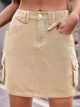 Load image into Gallery viewer, Denim Mini Skirt with Pockets