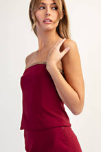 Load image into Gallery viewer, Rhinestone Peplum Woven 2pc Tube Top and Skirt