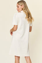 Load image into Gallery viewer, Double Take Full Size Texture Collared Neck Short Sleeve Dress