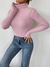 Load image into Gallery viewer, Ribbed Turtleneck Long Sleeve Sweater