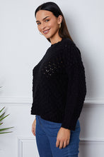 Load image into Gallery viewer, Openwork Round Neck Long Sleeve Sweater