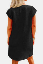 Load image into Gallery viewer, Textured Round Neck Cap Sleeve Dress