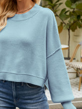 Load image into Gallery viewer, Round Neck Lantern Sleeve Sweater