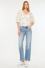 Load image into Gallery viewer, Kancan Mid Rise Frayed Hem Straight Jeans