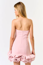 Load image into Gallery viewer, Puffy Ruffled Tube Mini Dress with Lining Short Ins: Pink / M
