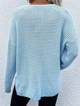 Load image into Gallery viewer, Notched Long Sleeve Sweater