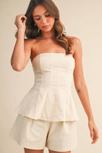 Load image into Gallery viewer, PEPLUM TUBE TOP AND SHORTS