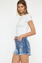 Load image into Gallery viewer, Kancan Button Fly High Rise Raw Hem Denim Shorts