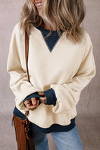 Load image into Gallery viewer, Contrast Round Neck Long Sleeve Sweatshirt