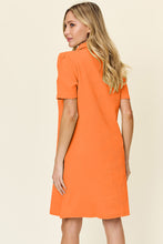 Load image into Gallery viewer, Double Take Full Size Texture Collared Neck Short Sleeve Dress