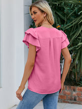 Load image into Gallery viewer, V-Neck Flounce Sleeve Blouse