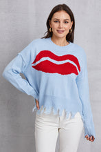 Load image into Gallery viewer, Lip Fringe Round Neck Sweater