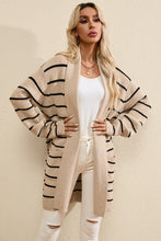 Load image into Gallery viewer, Striped Open Front Long Sleeve Cardigan