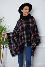 Load image into Gallery viewer, Turtleneck Plaid Raw Hem Sweater