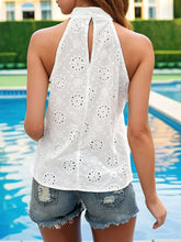 Load image into Gallery viewer, Eyelet Grecian Neck Tank