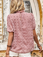 Load image into Gallery viewer, Swiss Dot Ruched Frill Trim Top