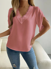 Load image into Gallery viewer, V-Neck Short Sleeve Blouse