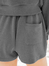 Load image into Gallery viewer, Ribbed Round Neck Long Sleeve Top and Shorts Set