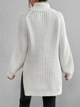 Load image into Gallery viewer, Full Size Turtleneck Rib-Knit Slit Sweater