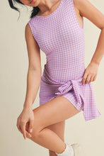 Load image into Gallery viewer, Gingham Print Sleeveless Wrap Tie Front Dress