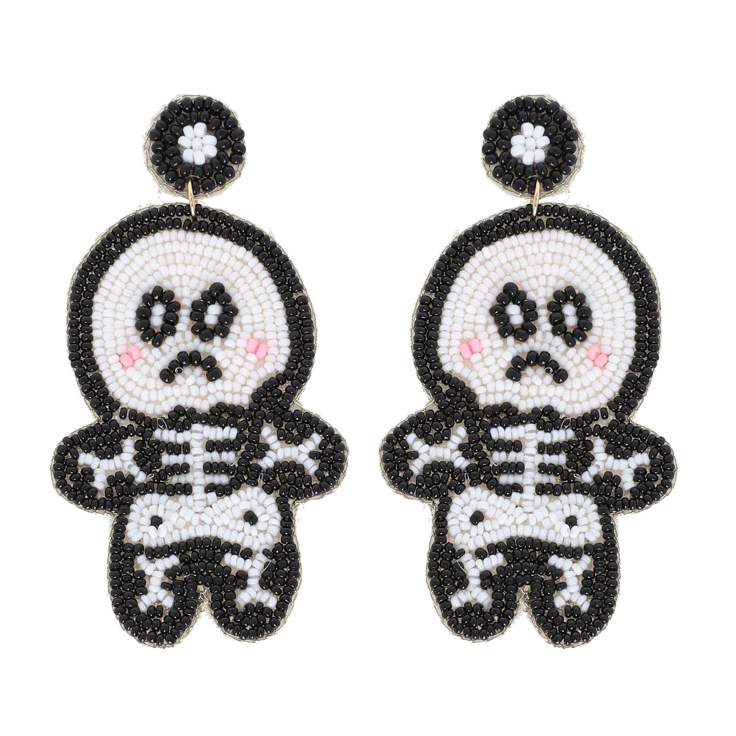 *Sale* Skeleton Halloween Beaded Dangle Earrings