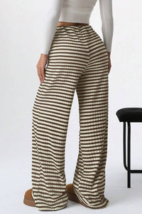 Summer Striped Drawstring Pants
