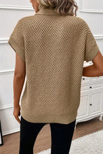 Load image into Gallery viewer, Solid Color Turtleneck Short Sleeve Sweater