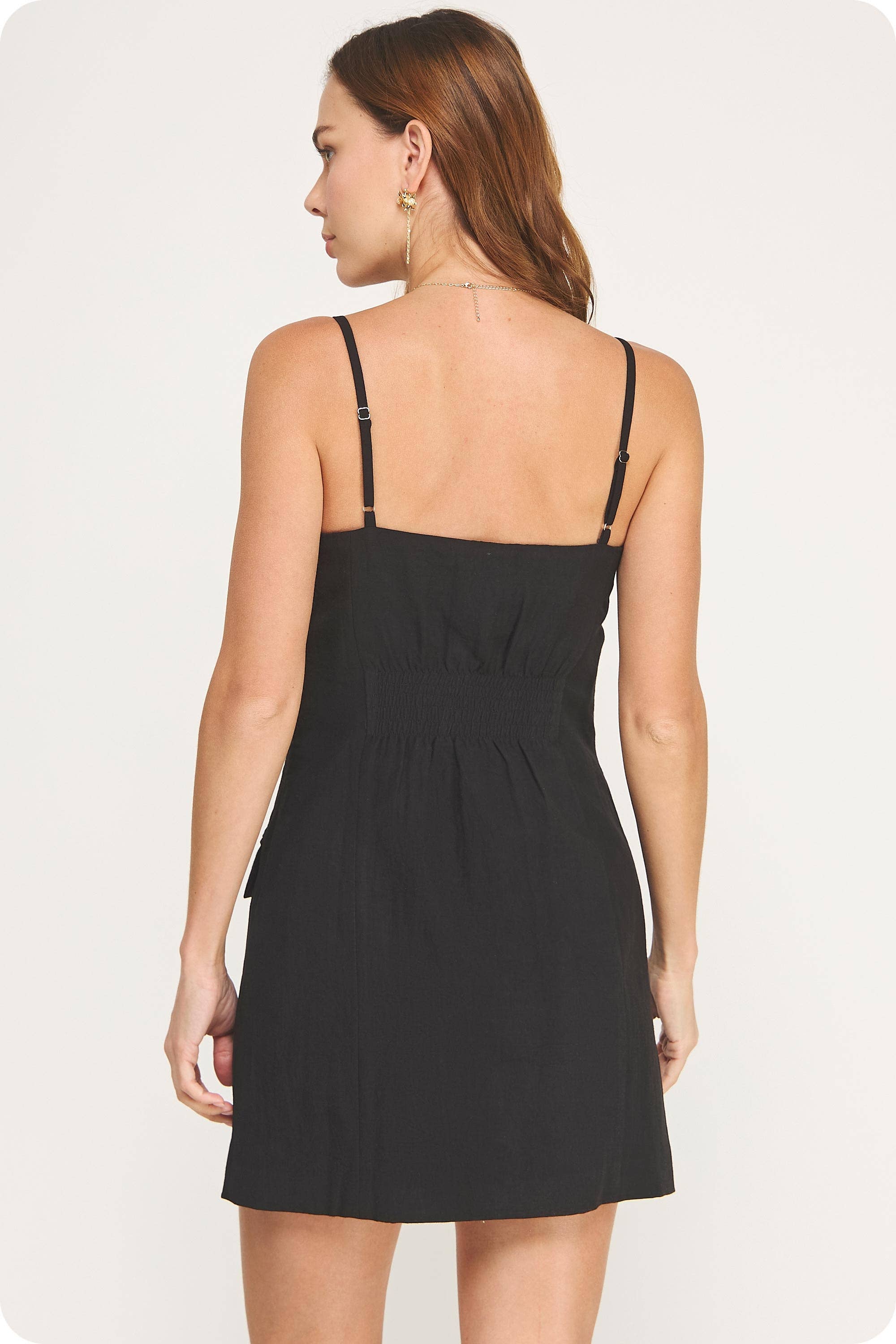 Tailored Button Front Lapel Mini Dress