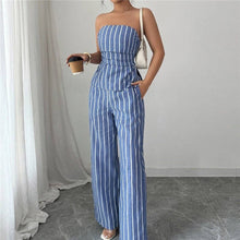 Load image into Gallery viewer, Striped Slim Fit Tube Top Pants Set