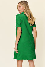 Load image into Gallery viewer, Double Take Full Size Texture Collared Neck Short Sleeve Dress