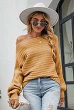 Load image into Gallery viewer, Boat Neck Batwing Sleeve Sweater