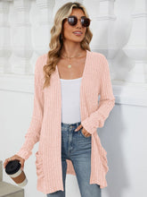 Load image into Gallery viewer, Pocketed Open Front Long Sleeve Cardigan