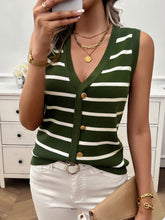 Load image into Gallery viewer, Devine Striped V-Neck Knit Tank