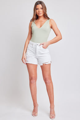 YMI Jeanswea Distressed Frayed Hem Denim Shorts