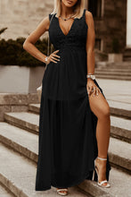 Load image into Gallery viewer, Slit Lace Detail V-Neck Dress