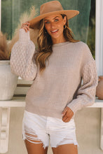 Load image into Gallery viewer, Round Neck Lantern Sleeve Sweater