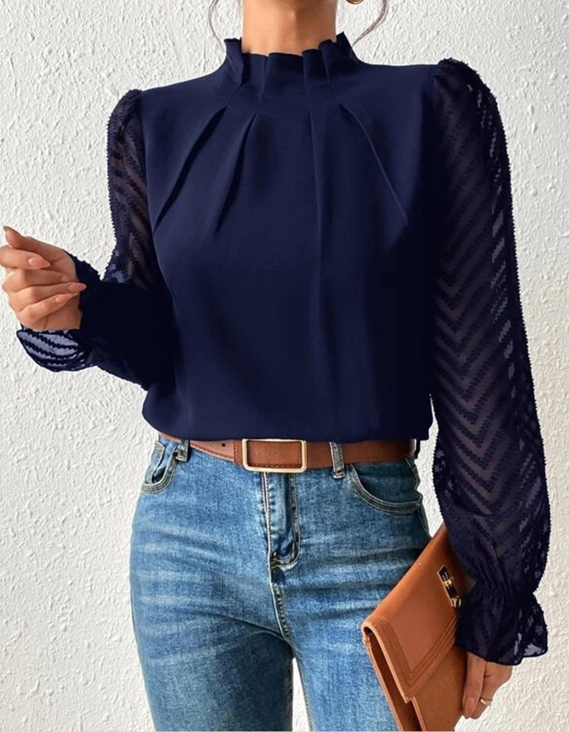 *Sale*Mock Neck Flounce Top